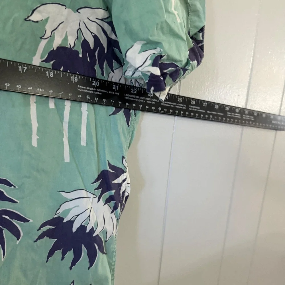 Scotch & Soda Button Down Shirt Mens XXL Green Palm Tree Print Short‎ Sleeve